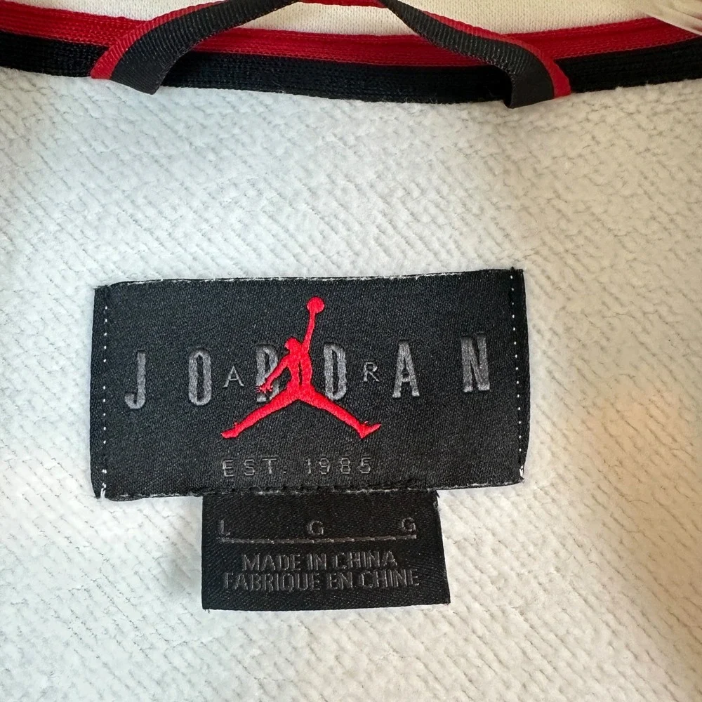 Nike‎ Air Jordan Mens Full Zip Hoodie Large Jumpman Fleece White CK2223 White